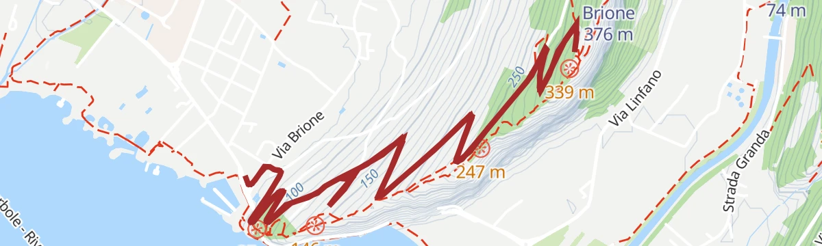 Route map: Discovering the Brione Forts by bike